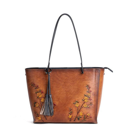Rossie Viren Women's  Vintage Leather Large Tote Shopper Bag-0