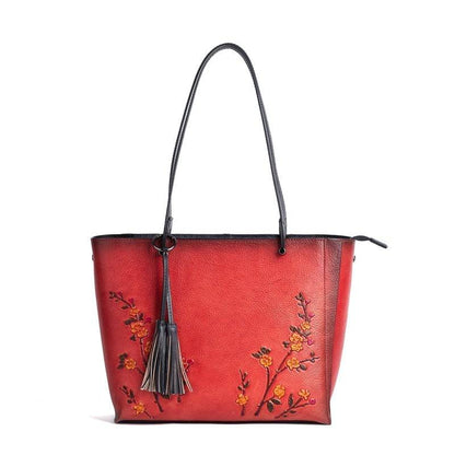 Rossie Viren Women's  Vintage Leather Large Tote Shopper Bag-1