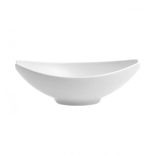 Large white porcelain salad bowl holding 78 ounces, wide across the mouth and deep sided.