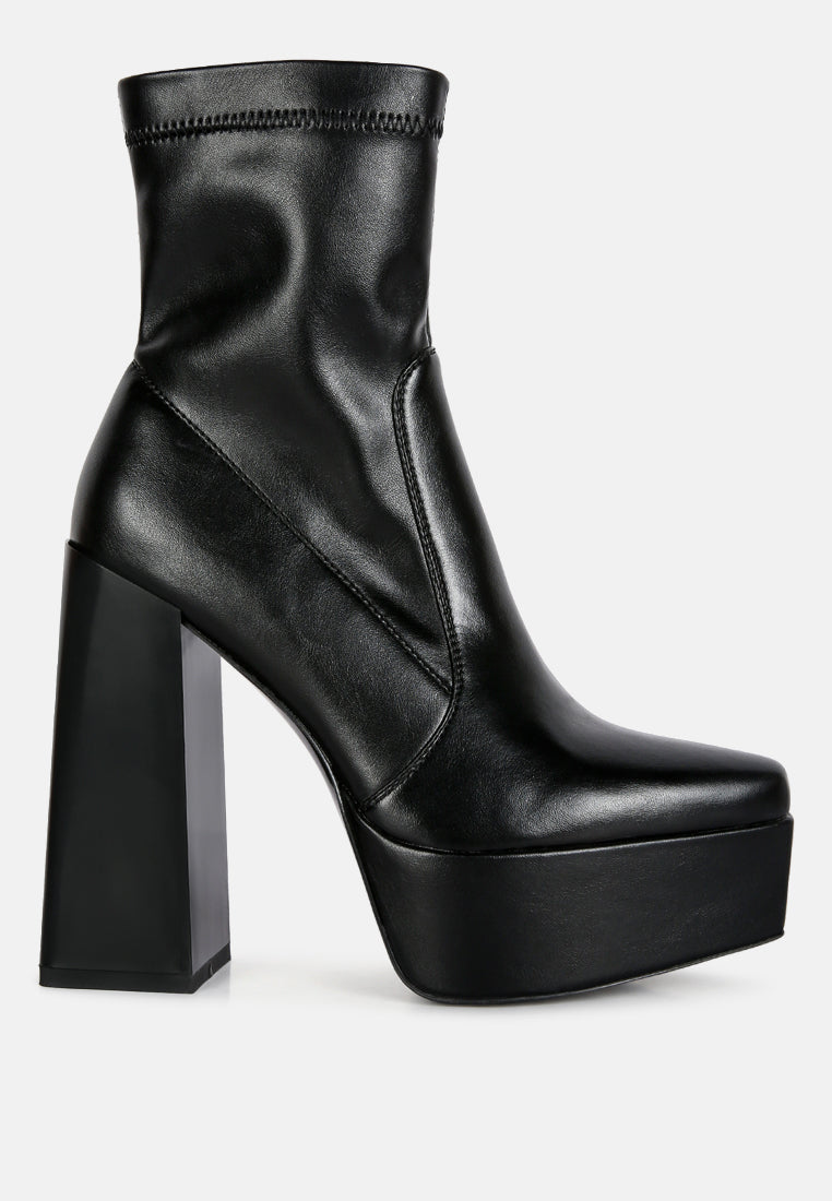 Whippers Patent Pu High Platform Ankle Boots-6