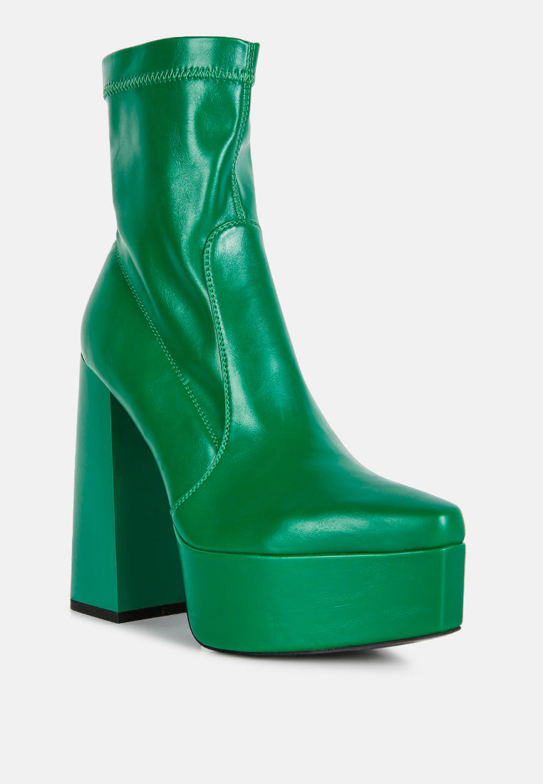 Whippers Patent Pu High Platform Ankle Boots-1