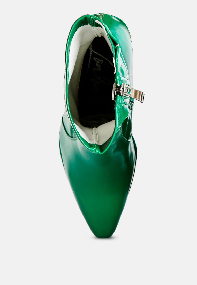 Whippers Patent Pu High Platform Ankle Boots-3