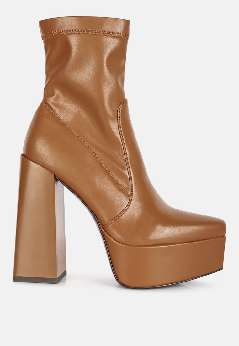 Whippers Patent Pu High Platform Ankle Boots-5