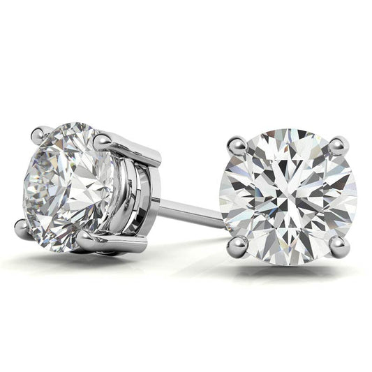 5.00 CTW AGI Certified Lab Grown Round Diamond Stud Earrings – G/VS in 14K White or Yellow Gold-0