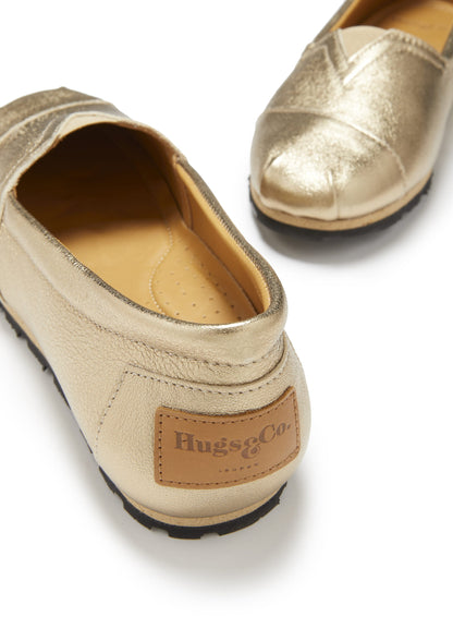 Women's Chukka Espadrilles, gold leather-3
