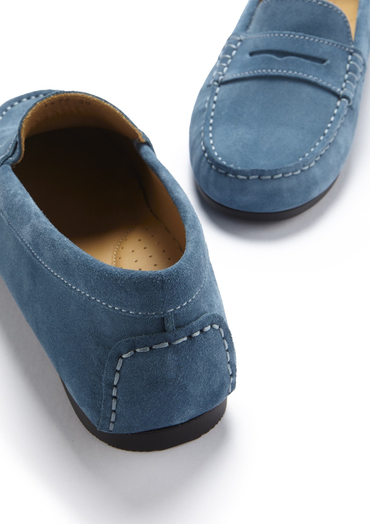 Women's Penny Driving Loafers Full Rubber Sole, teal suede-3