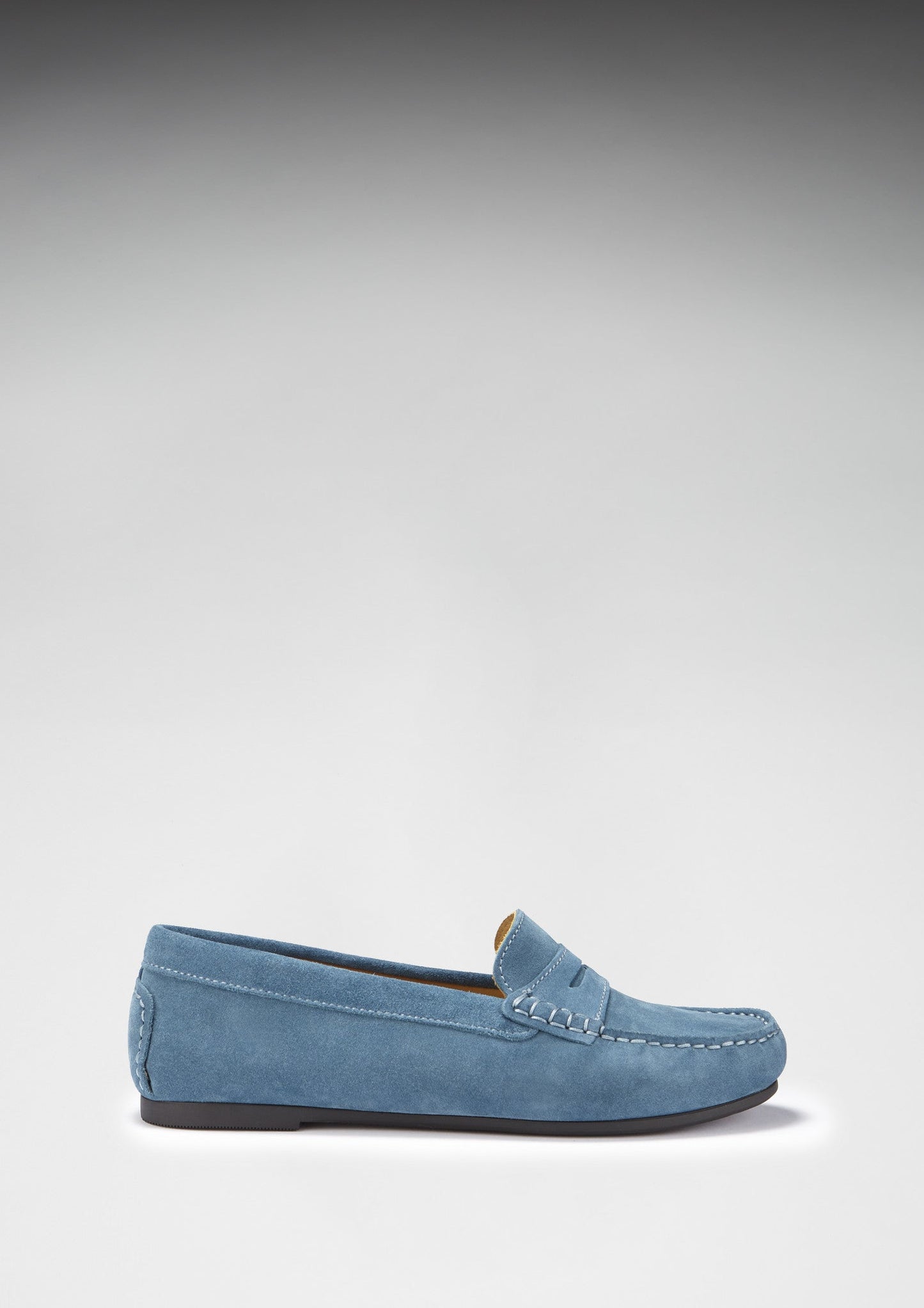 Women's Penny Driving Loafers Full Rubber Sole, teal suede-4