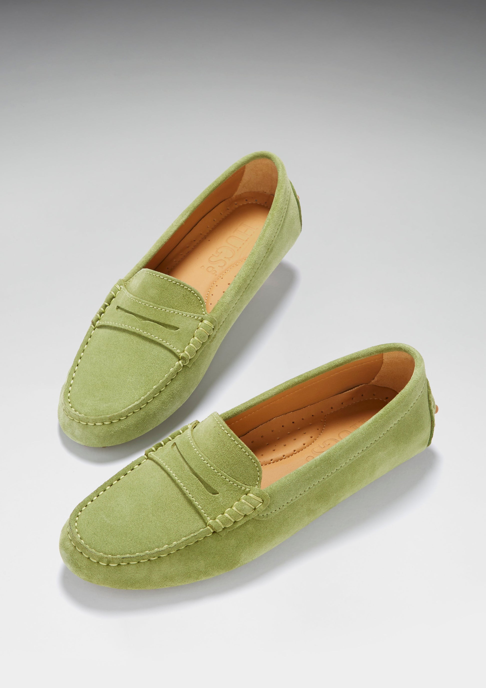 Women's Penny Driving Loafers, olive green-2