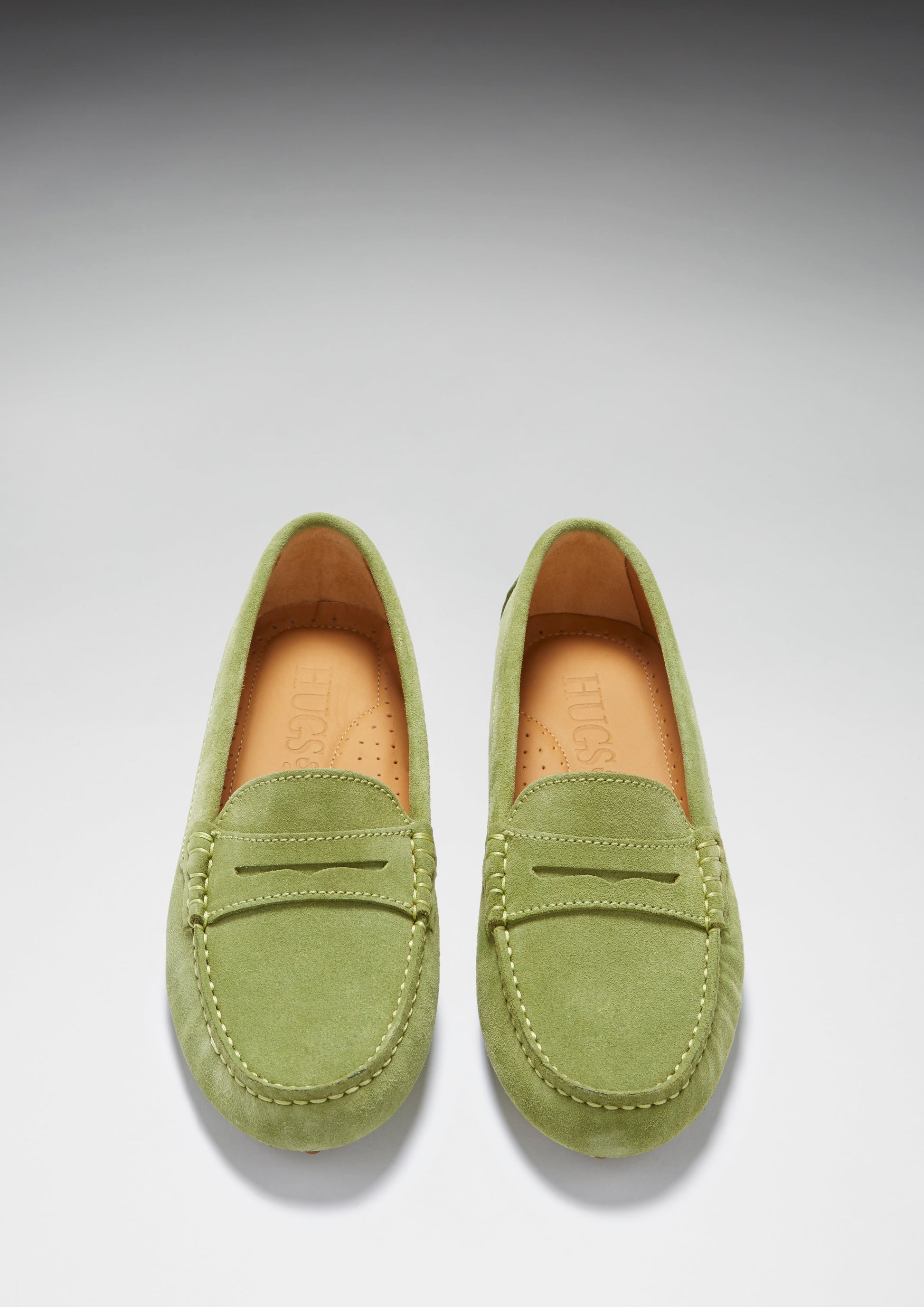 Women's Penny Driving Loafers, olive green-1
