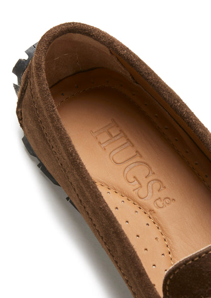 Women's Tyre Sole Penny Loafers, brown suede-4