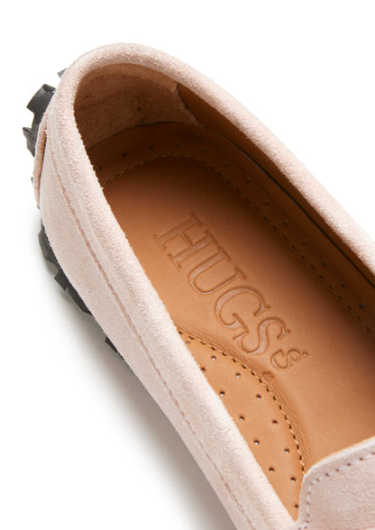Women's Tyre Sole Penny Loafers, ice pink suede-4