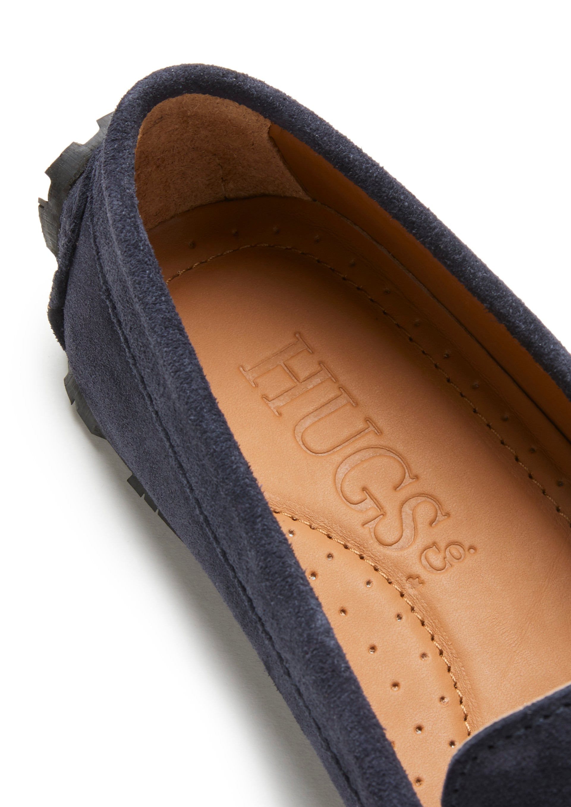 Women's Tyre Sole Penny Loafers, navy blue suede-4