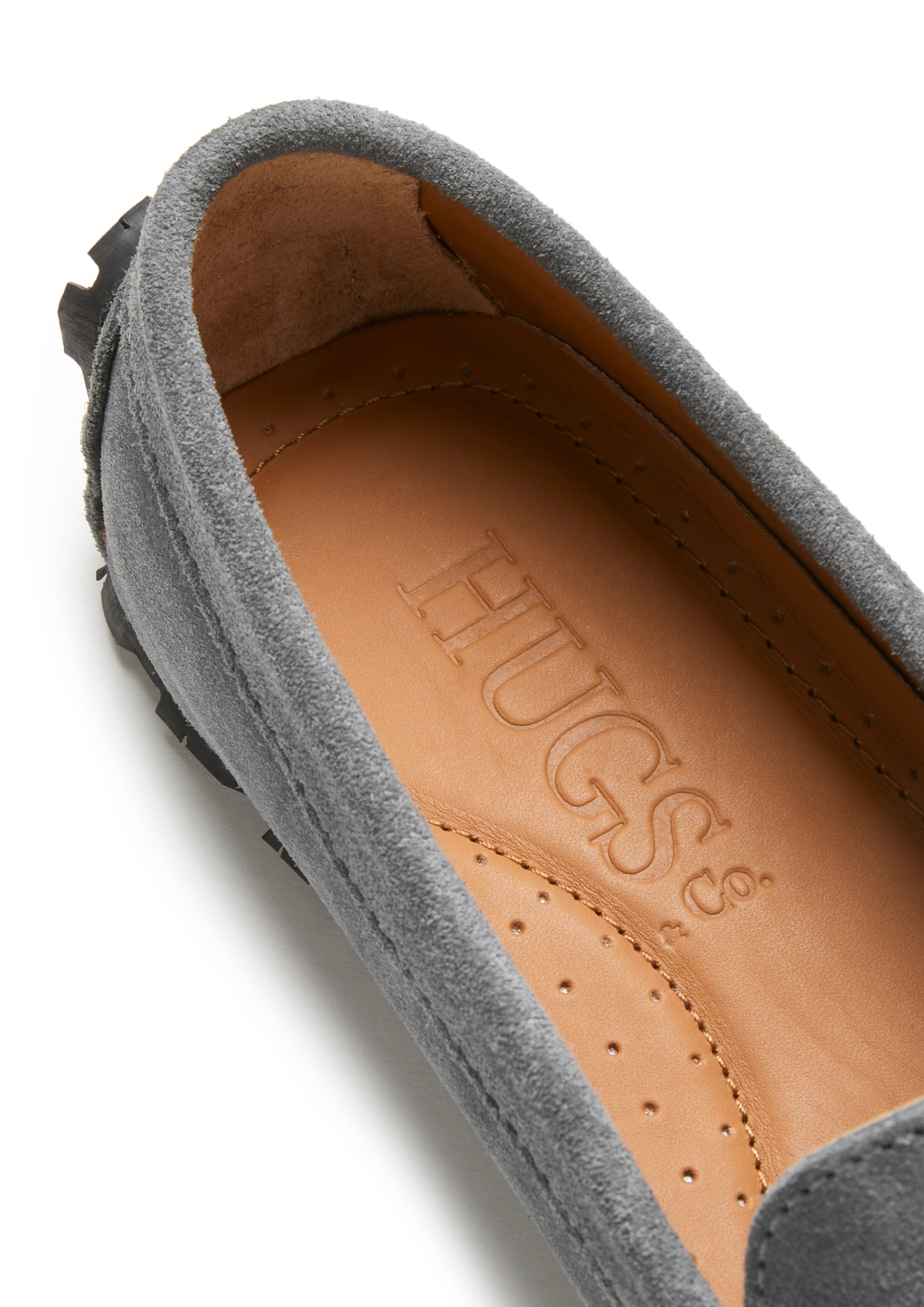 Women's Tyre Sole Penny Loafers, slate grey suede-4