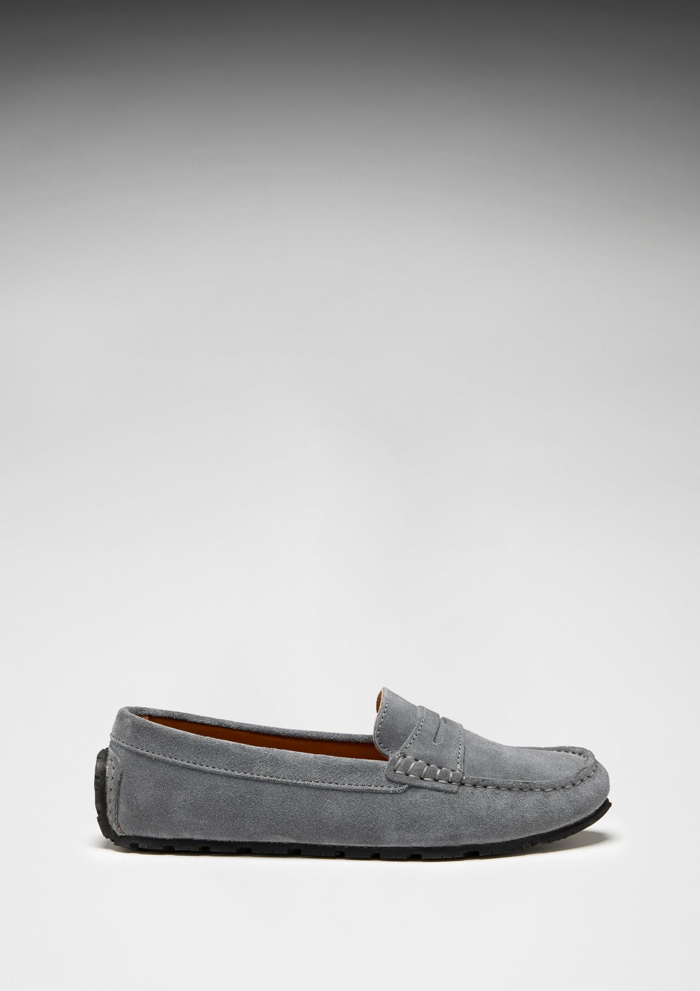 Women's Tyre Sole Penny Loafers, slate grey suede-2