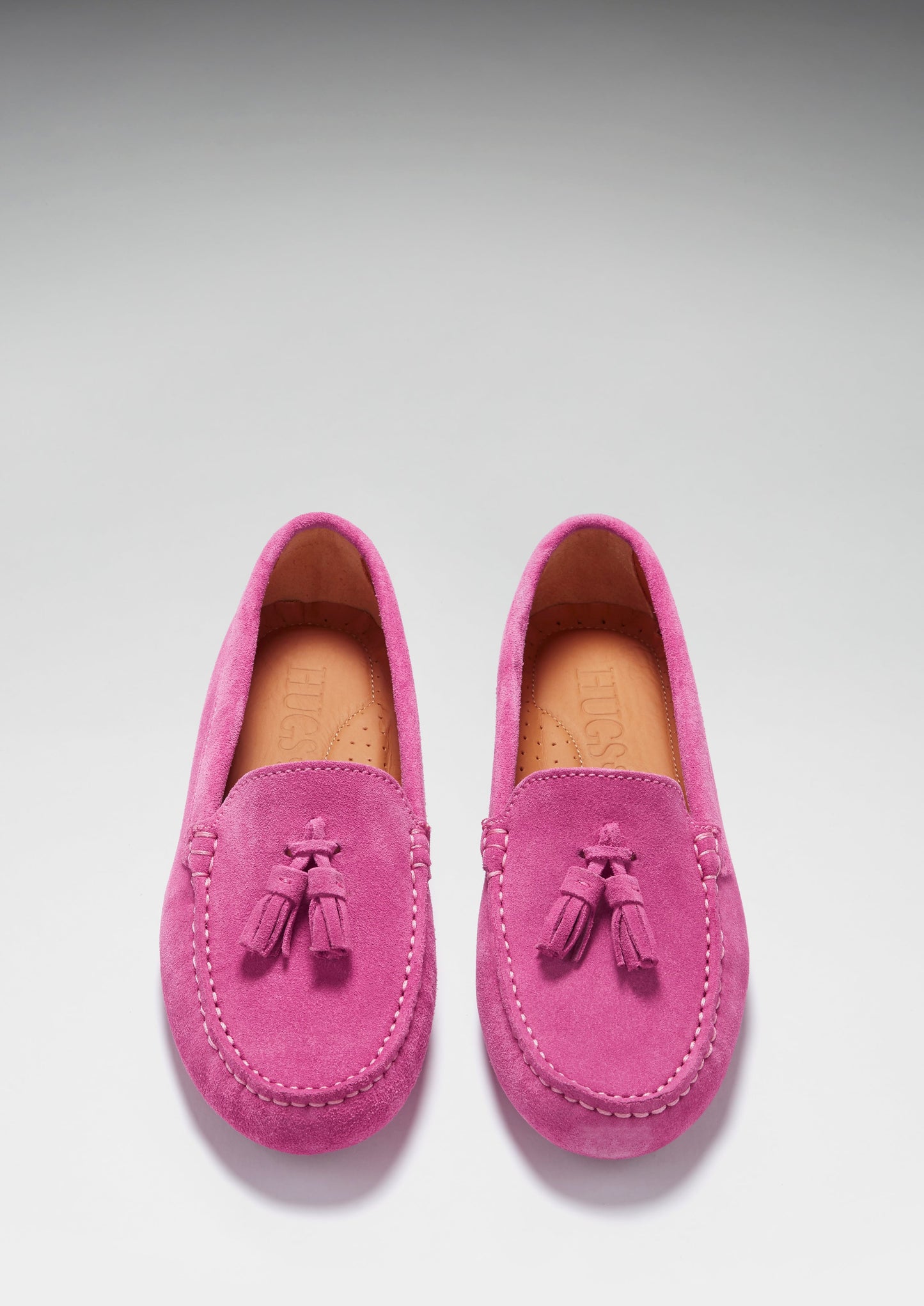 Women's Tasselled Driving Loafers, pink suede-1