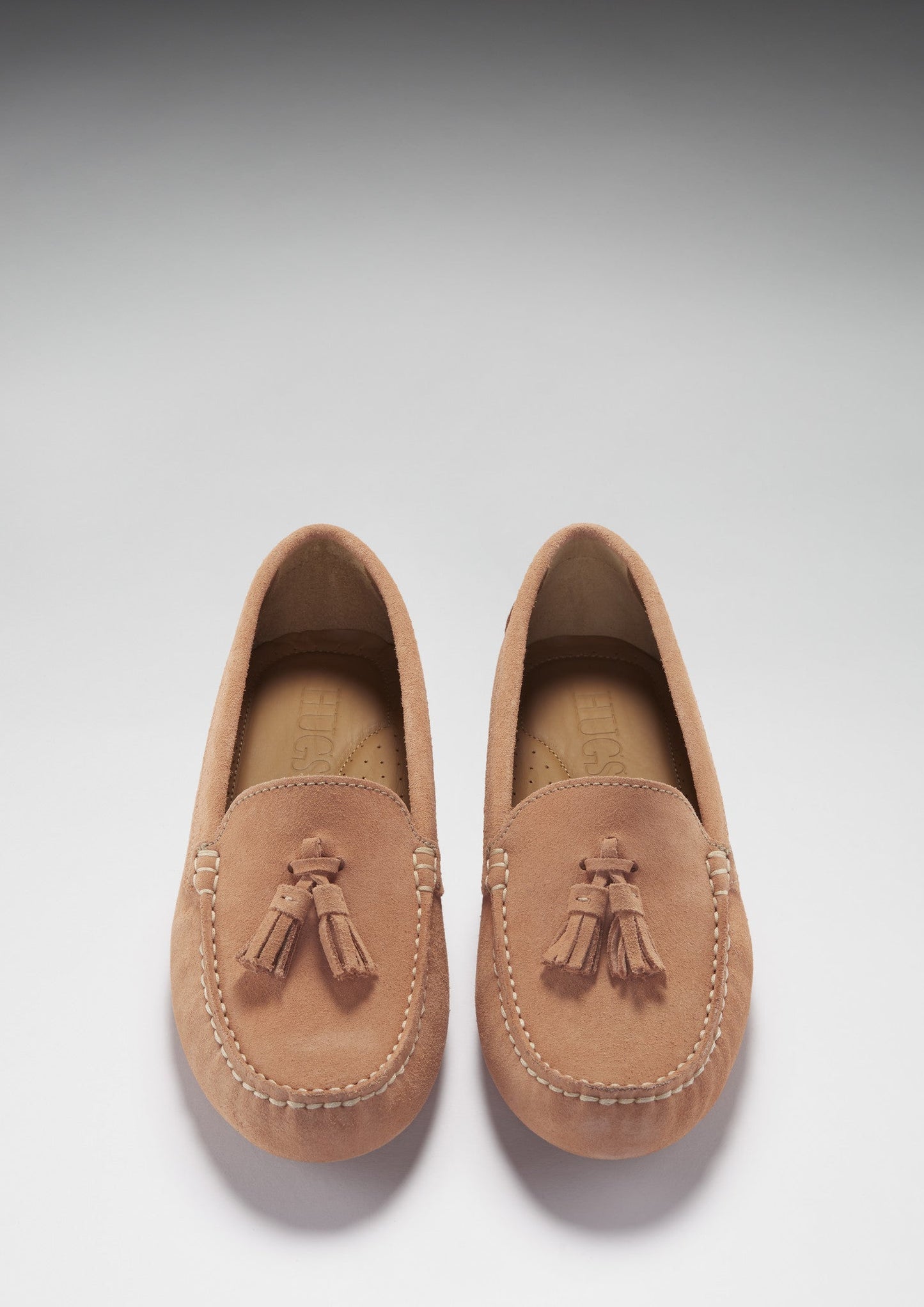 Women's Tasselled Driving Loafers, peach suede-2