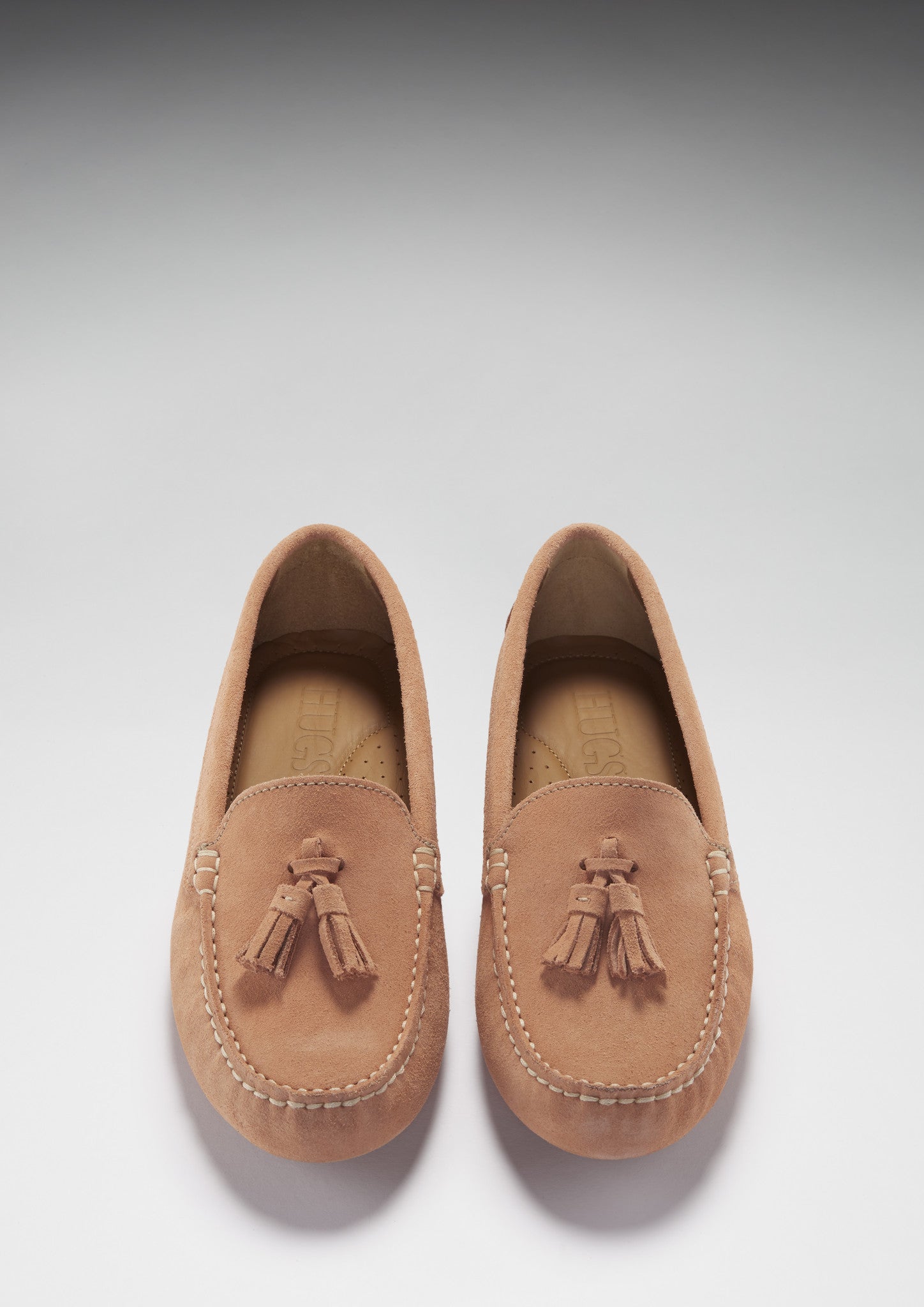 Women's Tasselled Driving Loafers, peach suede-2