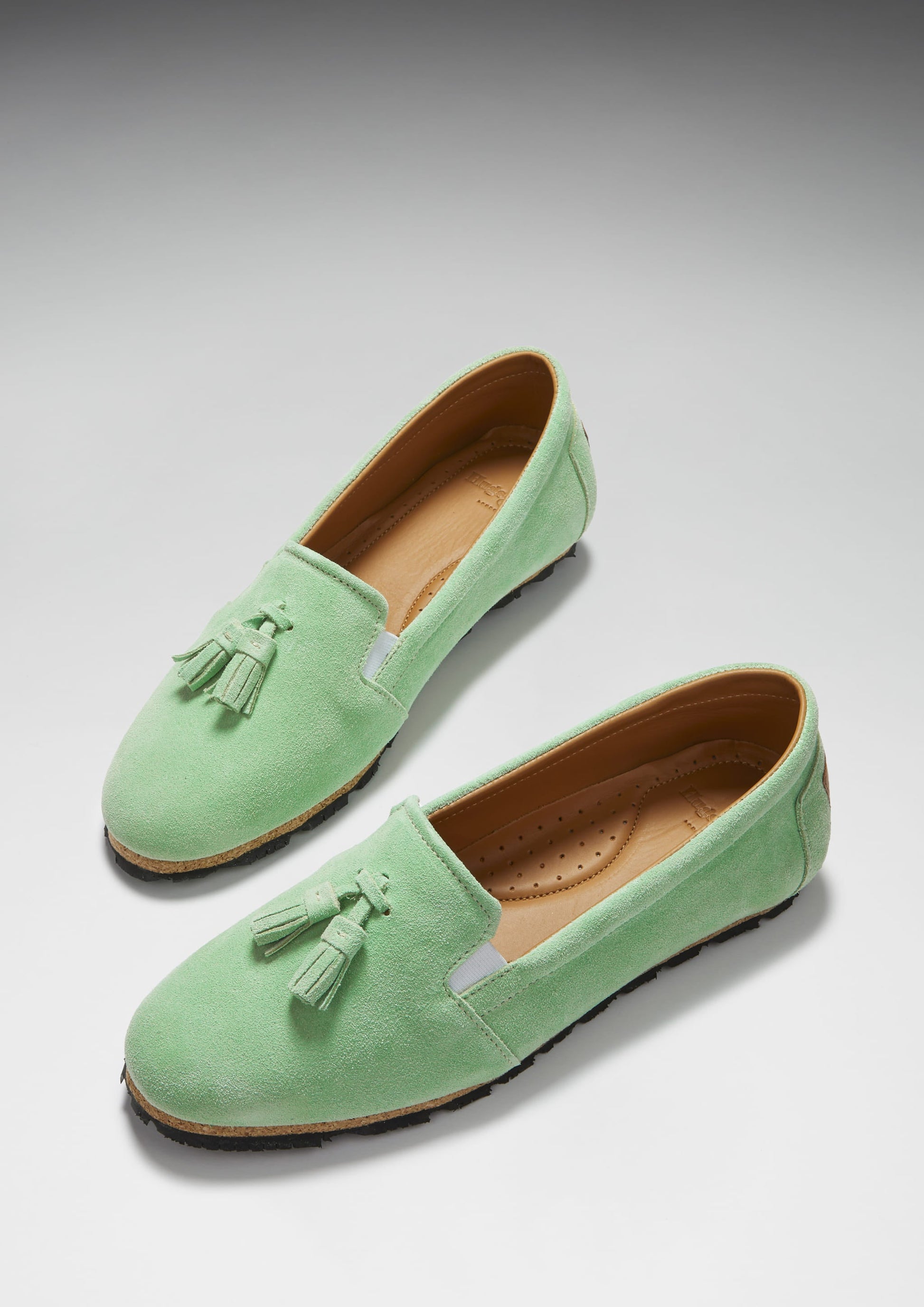 Women's Tasselled Espadrilles, lagoon green suede-1