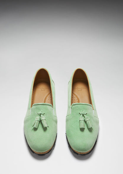 Women's Tasselled Espadrilles, lagoon green suede-2