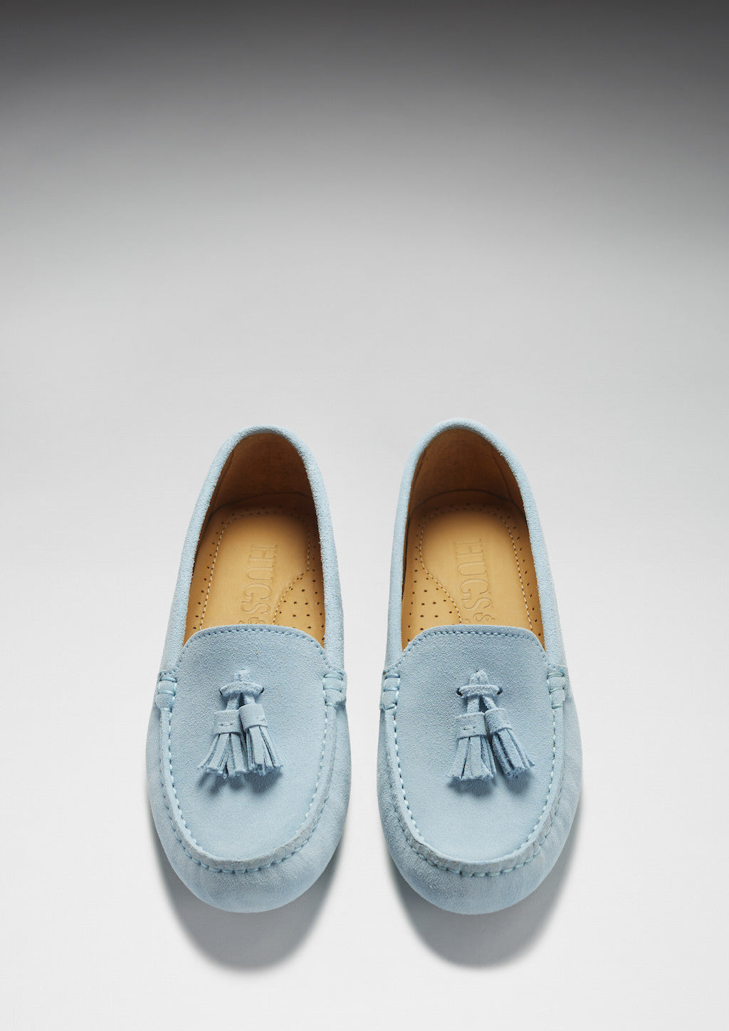 Women's Tasselled Driving Loafers, sky blue suede-2