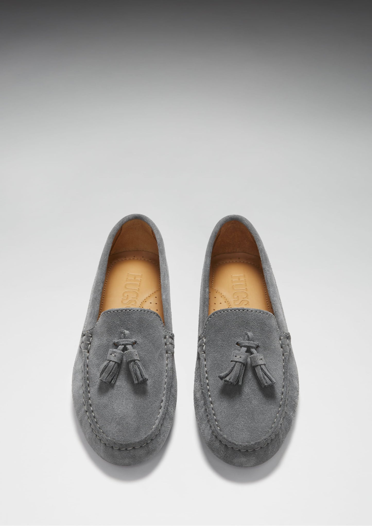 Women's Tasselled Driving Loafers, slate grey suede