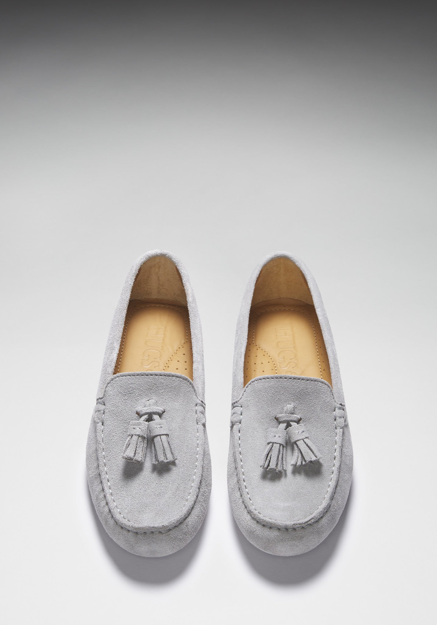 Women's Tasselled Driving Loafers, dove grey suede-2