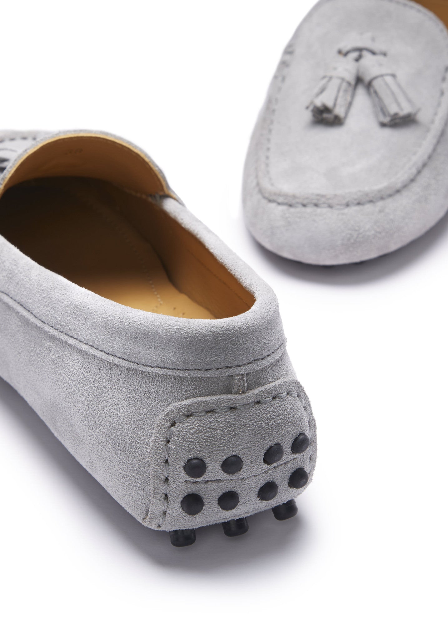 Women's Tasselled Driving Loafers, dove grey suede-3