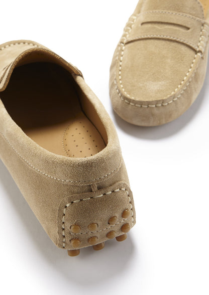 Women's Penny Driving Loafers, taupe suede-3