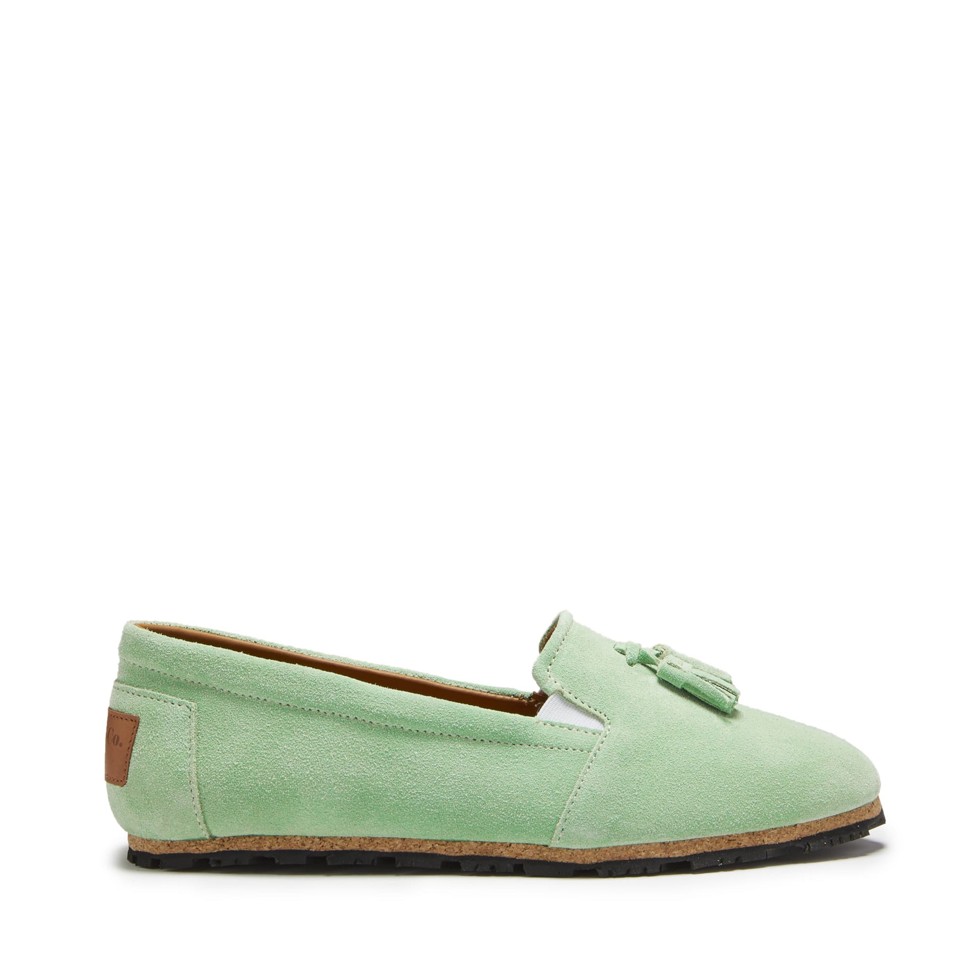 Women's Tasselled Espadrilles, lagoon green suede-0