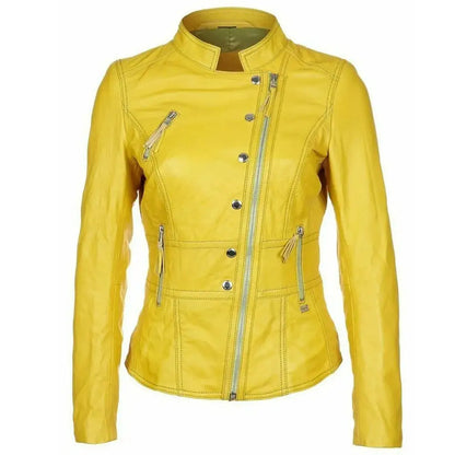 Women's Genuine Lambskin Leather Jacket-0