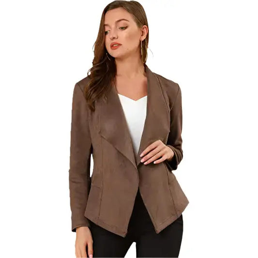Women’s Light Brown Shearling Leather Coat-0