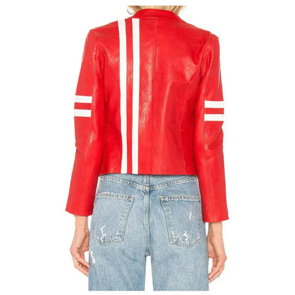 Women's Short Leather Fashion Jacket-2