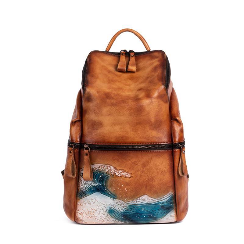 Rossie Viren Women's  Womens Vintage Leather Large Backpack-0