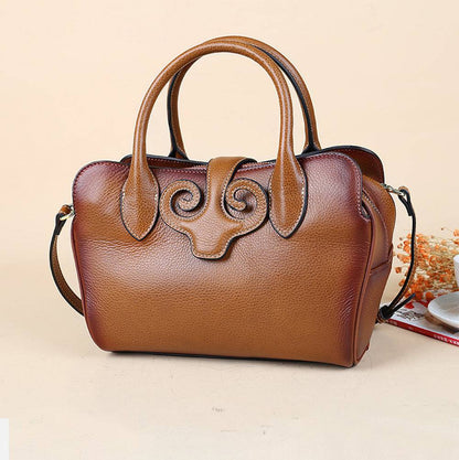 Rossie Viren Women's  Womens Vintage Leather Top Handle Bag Medium-1