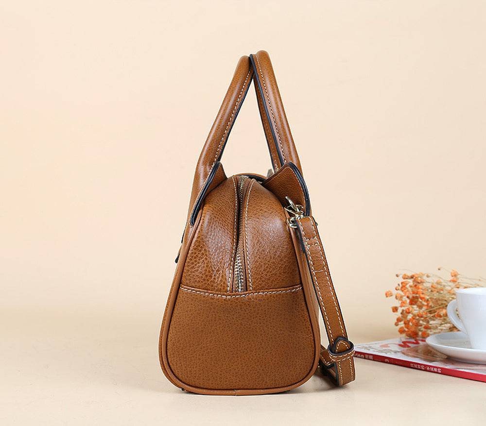 Rossie Viren Women's  Womens Vintage Leather Top Handle Bag Medium-3