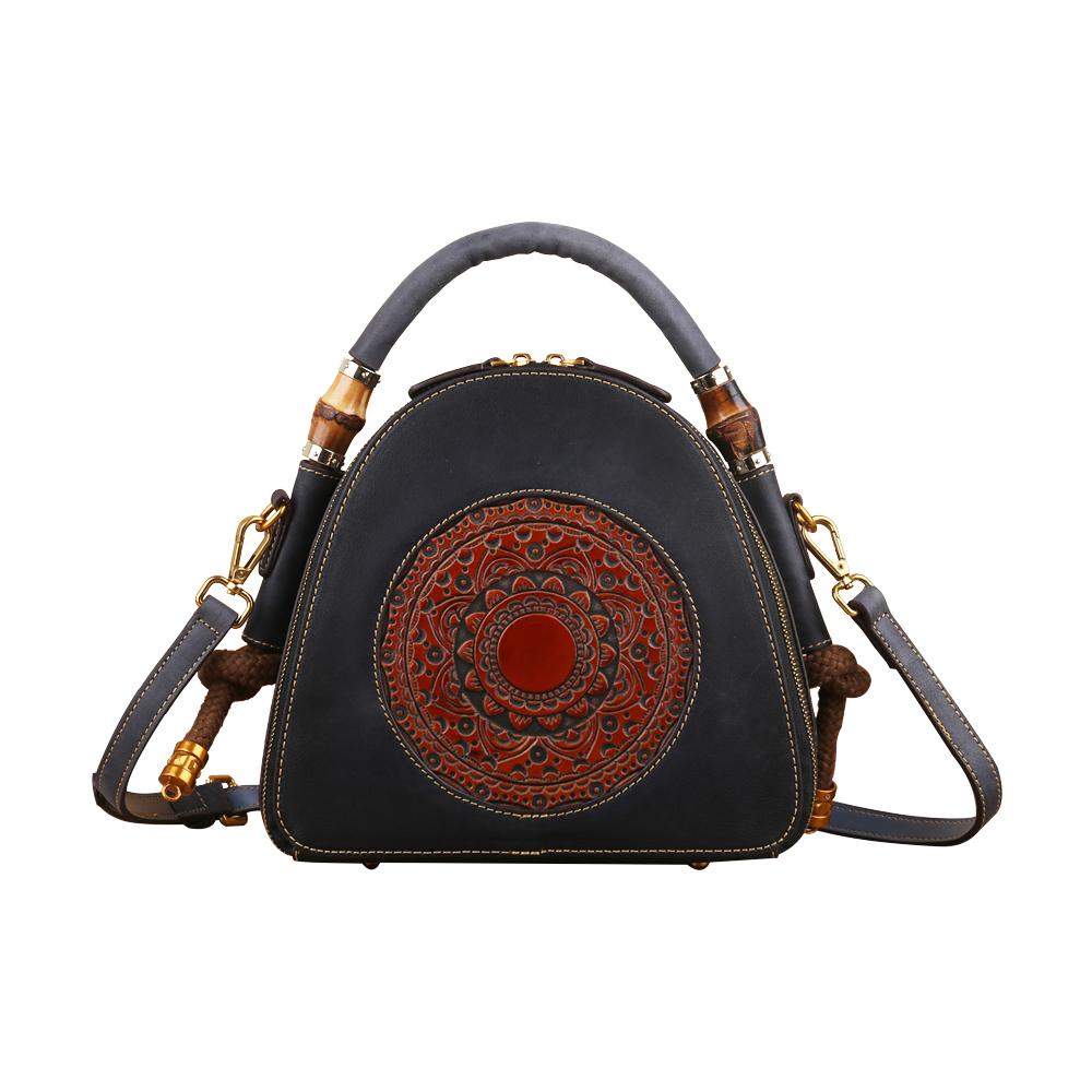Rossie Viren Women's  Womens Vintage Leather Top Handle Cross Body Messenger Bags-0
