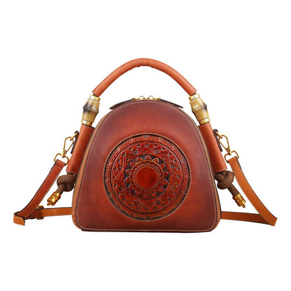 Rossie Viren Women's  Womens Vintage Leather Top Handle Cross Body Messenger Bags-3