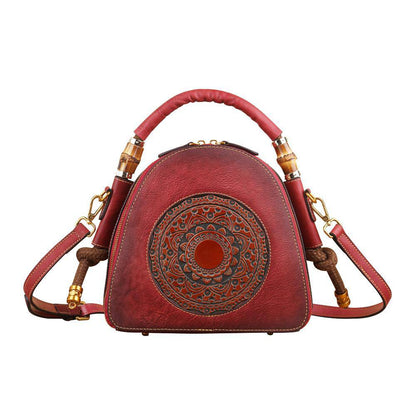Rossie Viren Women's  Womens Vintage Leather Top Handle Cross Body Messenger Bags-4