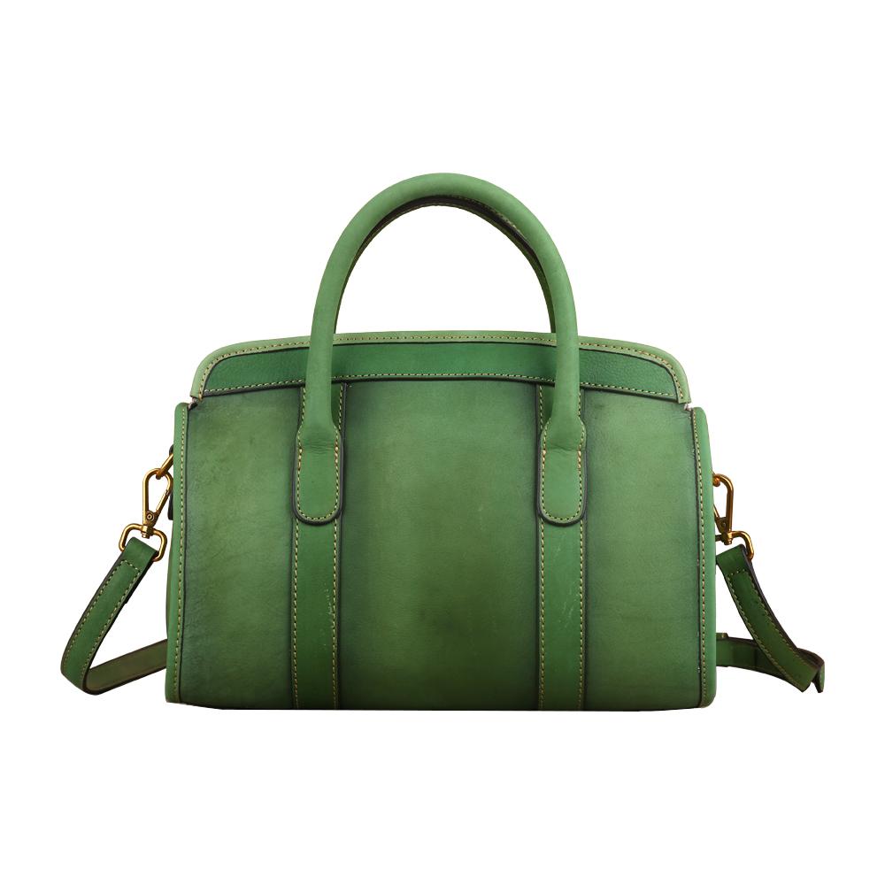 Rossie Viren Women's  Womens Vintage Leather Top Handle Satchel Bag Small-1