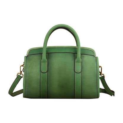 Rossie Viren Women's  Womens Vintage Leather Top Handle Satchel Bag Small-1
