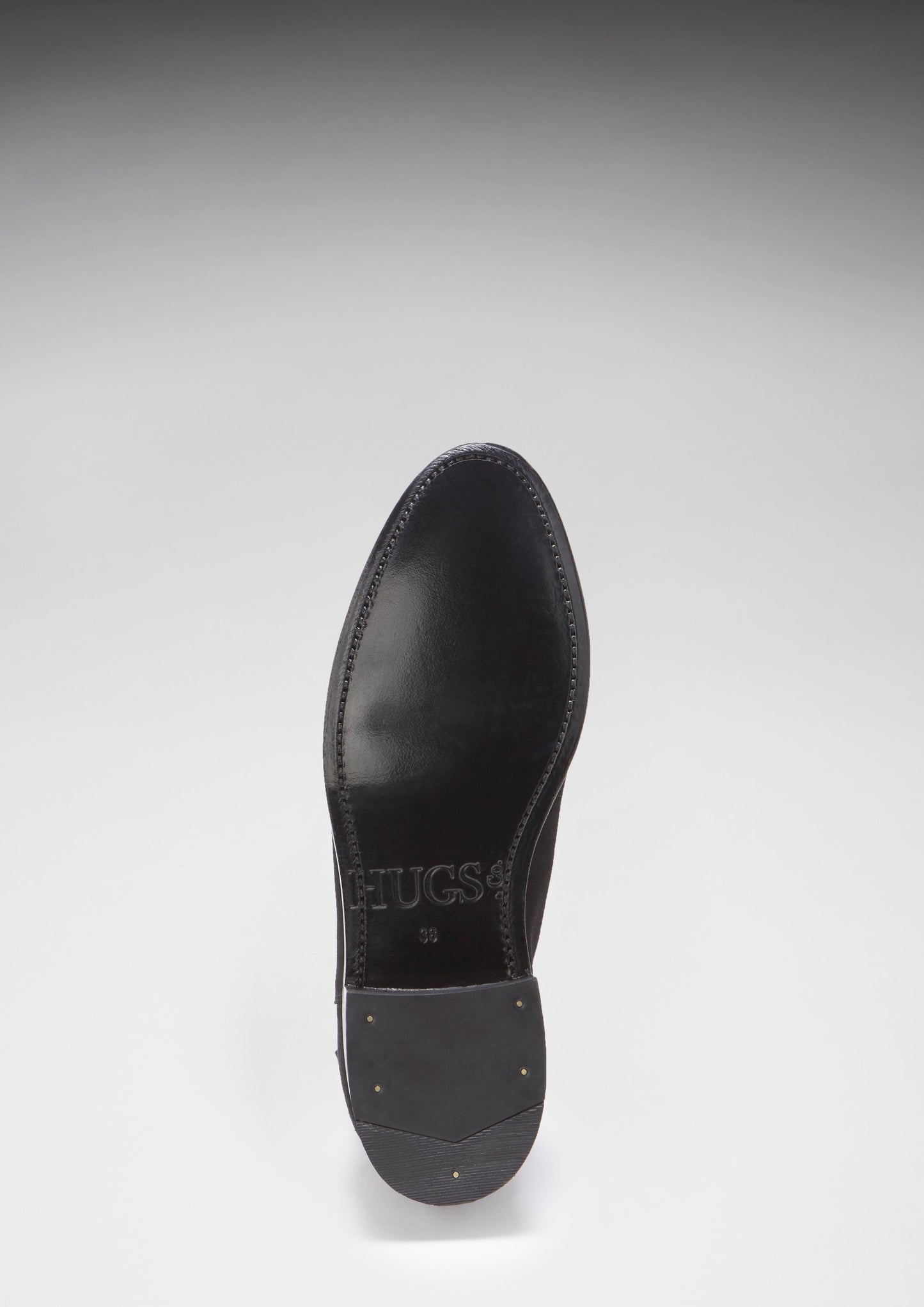 Women's Black Suede Chelsea Boots, Welted Leather Sole-3