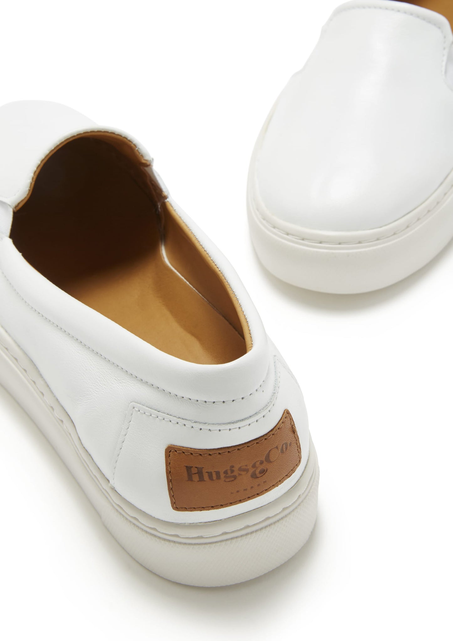 Women's Slip-On Sneakers, white leather-3