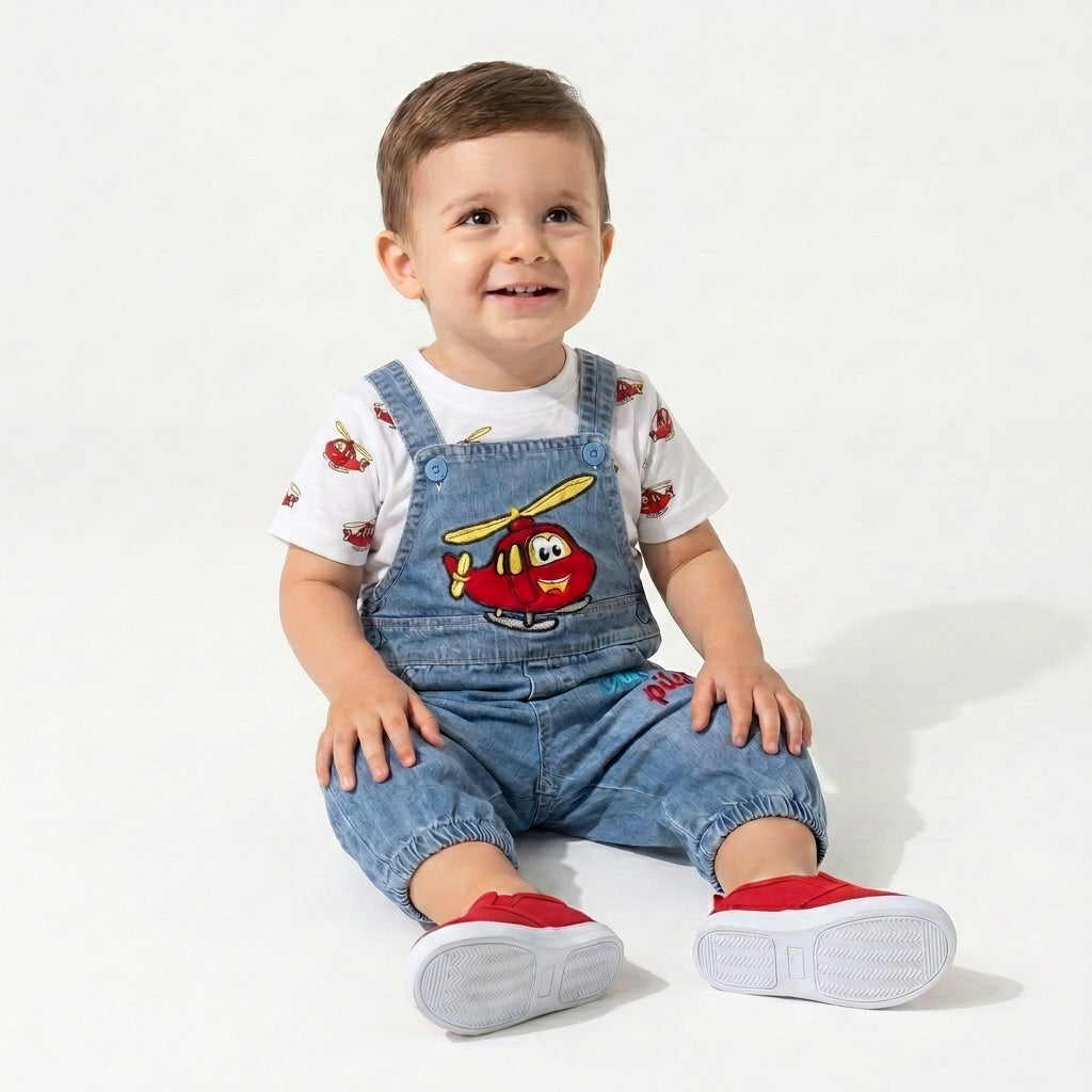 Denim Series – Little Pilot Baby Set-1