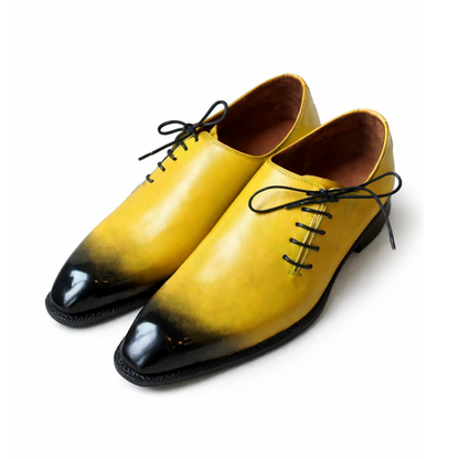 Tyler- Yellow Whole-cut Oxford Shoes-3