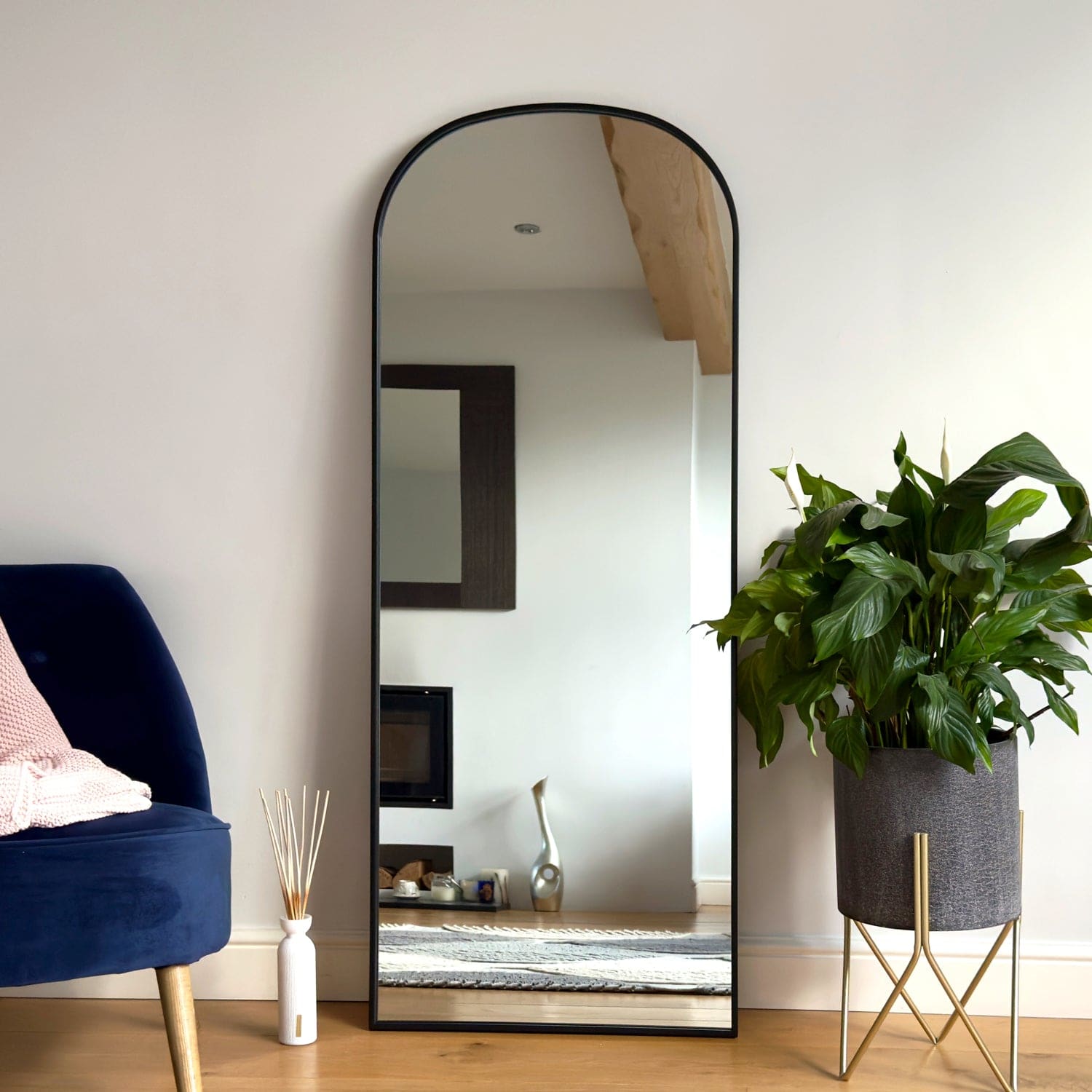Yoko - Black Metal Gentle Arch Mirror - 150cm x 60cm-0