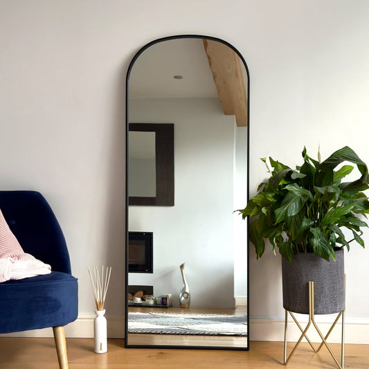 Yoko - Black Metal Gentle Arch Mirror - 150cm x 60cm-0