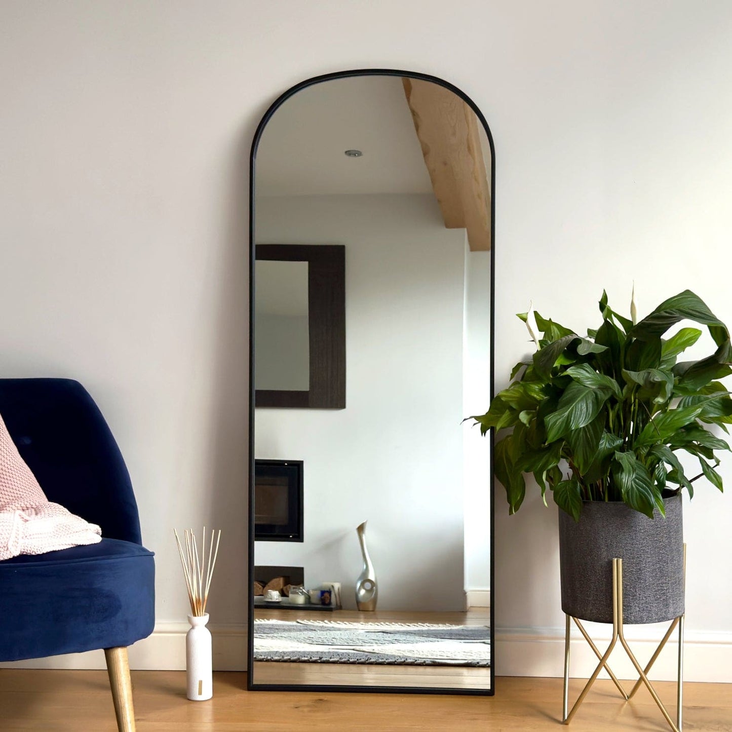 Yoko - Black Metal Gentle Arch Mirror - 160cm x 60cm-0