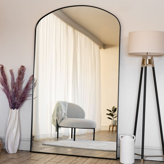 Yoko - Black Metal Gentle Arch Mirror - 180cm x 105cm-0
