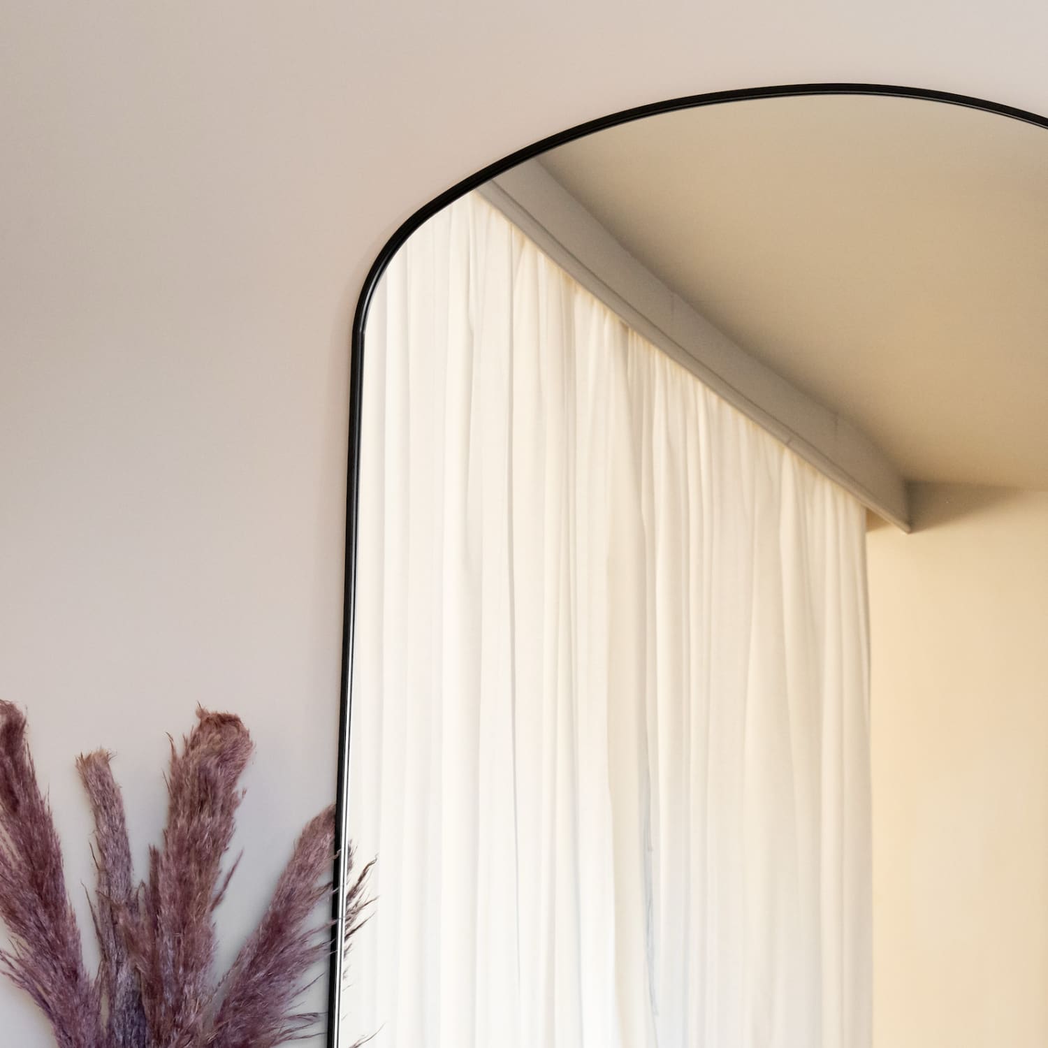 Yoko - Black Metal Gentle Arch Mirror - 180cm x 105cm-1